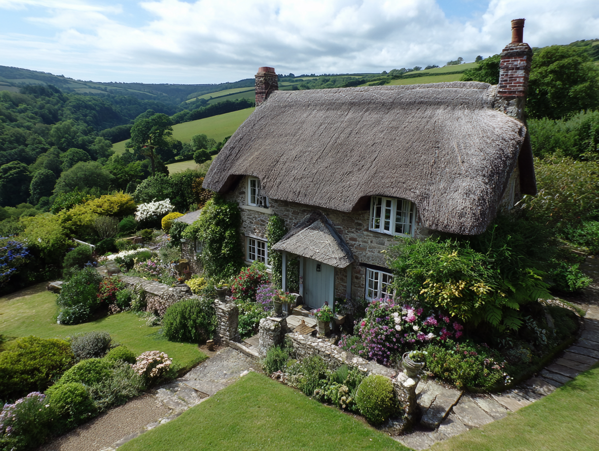 Thatched roof cottage